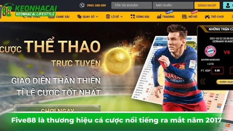 Five88 là thương hiệu cá cược nổi tiếng ra mắt năm 2017