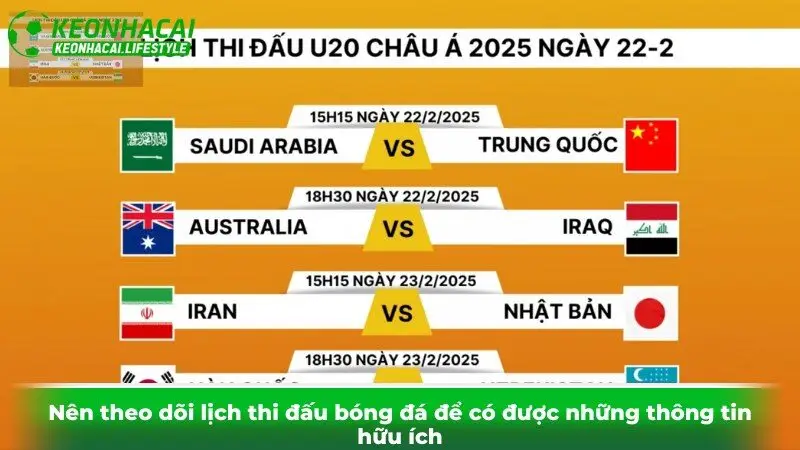 Nên theo dõi lịch thi đấu bóng đá để có được những thông tin hữu ích