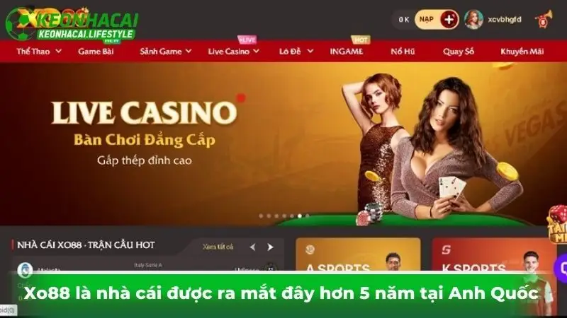 Xo88 là nhà cái được ra mắt đây hơn 5 năm tại Anh Quốc