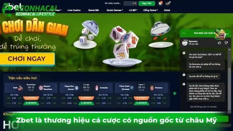 Zbet là thương hiệu cá cược có nguồn gốc từ châu Mỹ