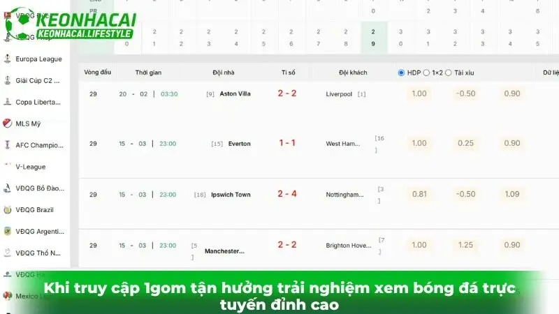 Khi truy cập 1gom tận hưởng trải nghiệm xem bóng đá trực tuyến đỉnh cao Khi truy cập 1gom tận hưởng trải nghiệm xem bóng đá trực tuyến đỉnh cao